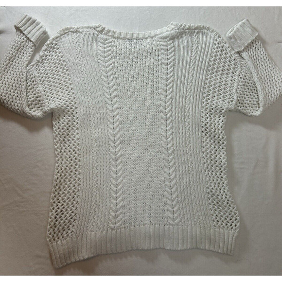 Madewell Cable-Knit Sweater in Antique Cream Women's Size Small Long Sleeve - Picture 7 of 7